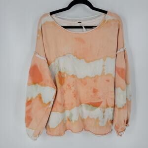 Free People Orange Feels Right Pullover Sweater S